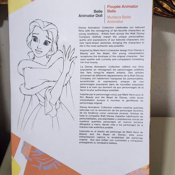 Disney Beauty and the Beast Belle 16" Animator's Play Doll with Lamb Toy NEW - Picture 8 of 16